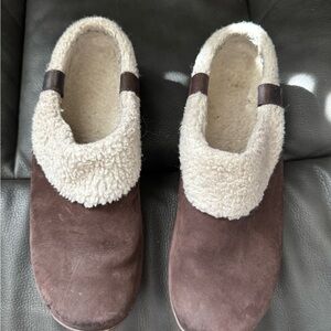 Merrell Brown Slip-On Shearling-Trim Comfort Mule
